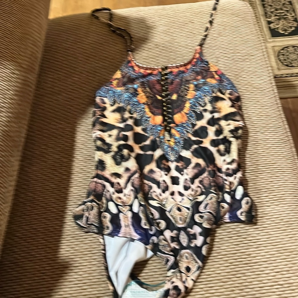 Swim suit, never used with sanitary sticker still in place